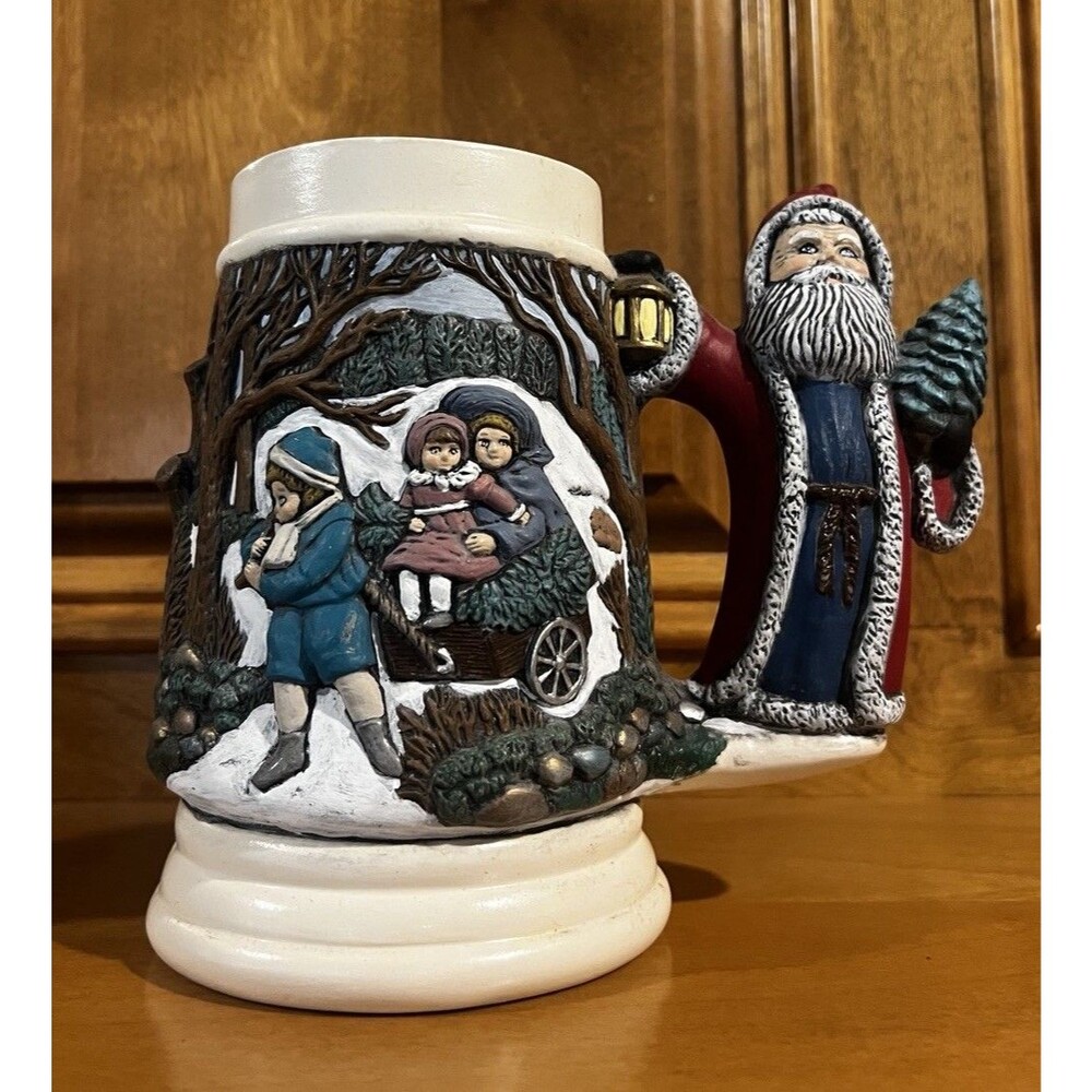 1990 Vintage Holiday Santa Stein American Homestead
